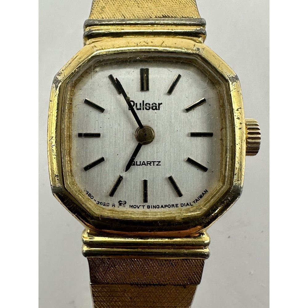 Pulsar Y480-7180 Ladies Watch 18MM 6.5"‎ New Battery Gold Tone Q
